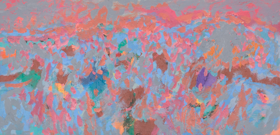 Nogales #191 is an original oil on canvas painting measuring 10 � 20 inches, completed in 2015 by American Expressionist Landscape painter Bud Holman.
