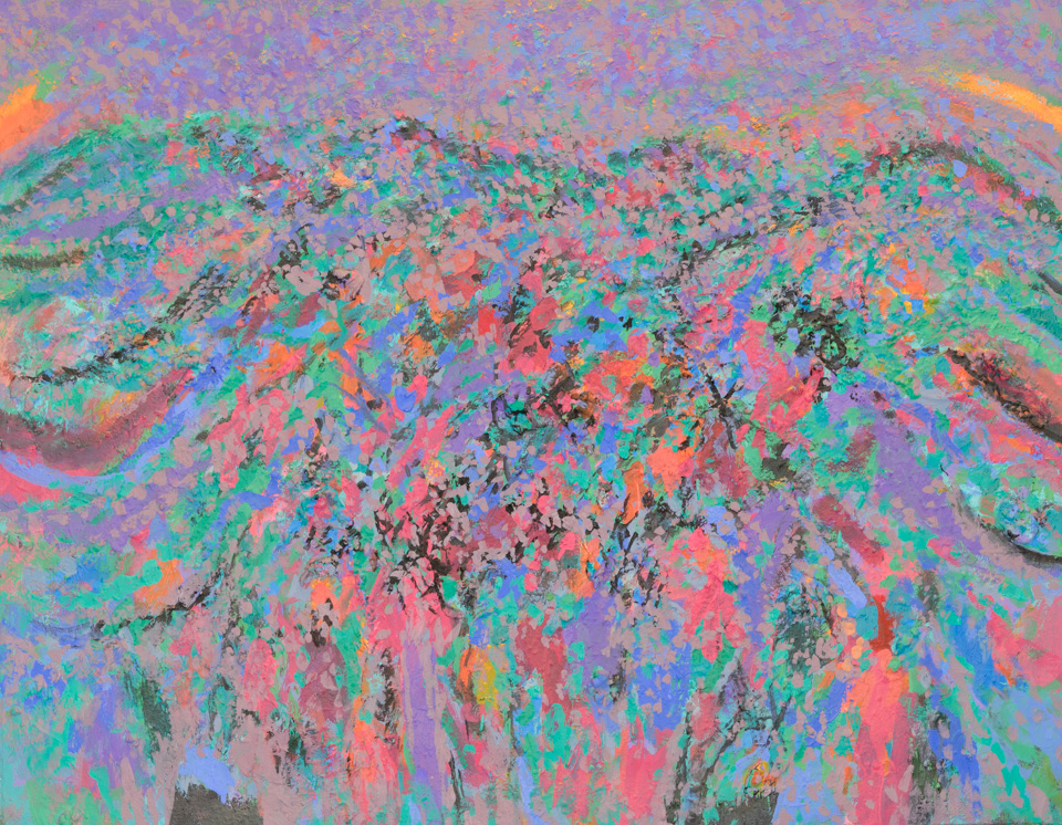 Nogales #210 is an original oil on canvas painting measuring 28 � 36 inches, completed in 2014 by American Expressionist Landscape painter Bud Holman.