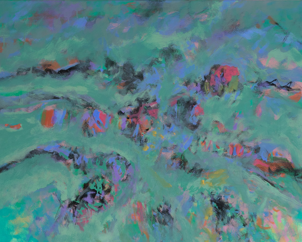 Peggy Hitchcock's Yard #5 is an original oil on canvas painting measuring 18 � 24 inches, completed in 2005 by American Expressionist Landscape painter Bud Holman.