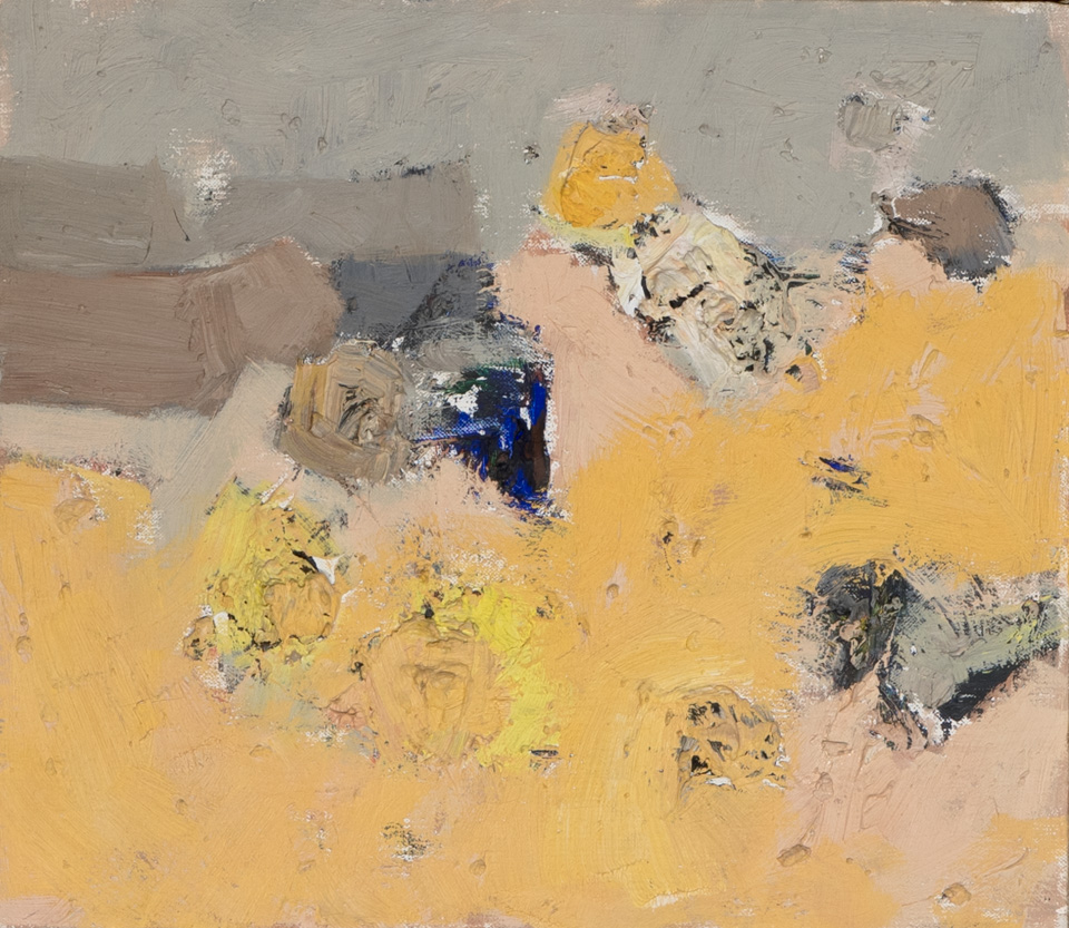 Sagaponack Sand Dunes 2 is an original oil on canvas painting measuring 12 � 14 inches, completed in 1970 by American Expressionist Landscape painter Bud Holman.