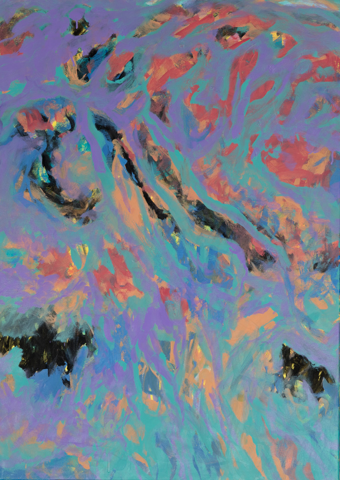 Ithaca #10 is an original oil on canvas painting measuring 36 � 24 inches, completed in 2015 by American Expressionist Landscape painter Bud Holman.