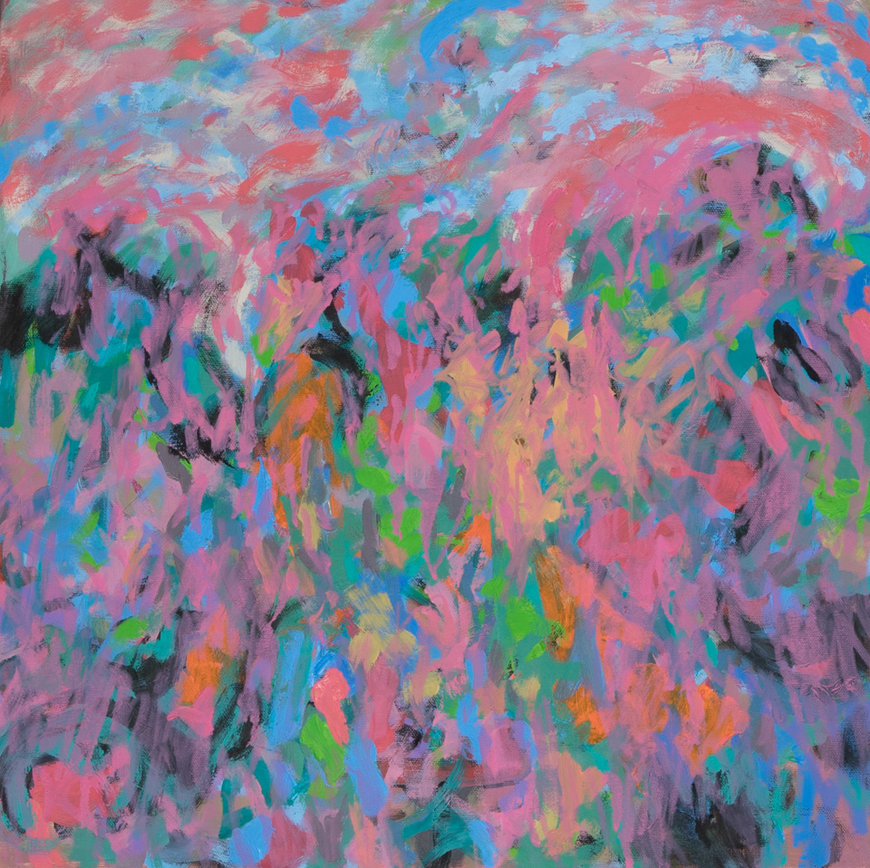 Nogales #256 is an original oil on canvas painting measuring 18 � 18 inches, completed in 2013 by American Expressionist Landscape painter Bud Holman.