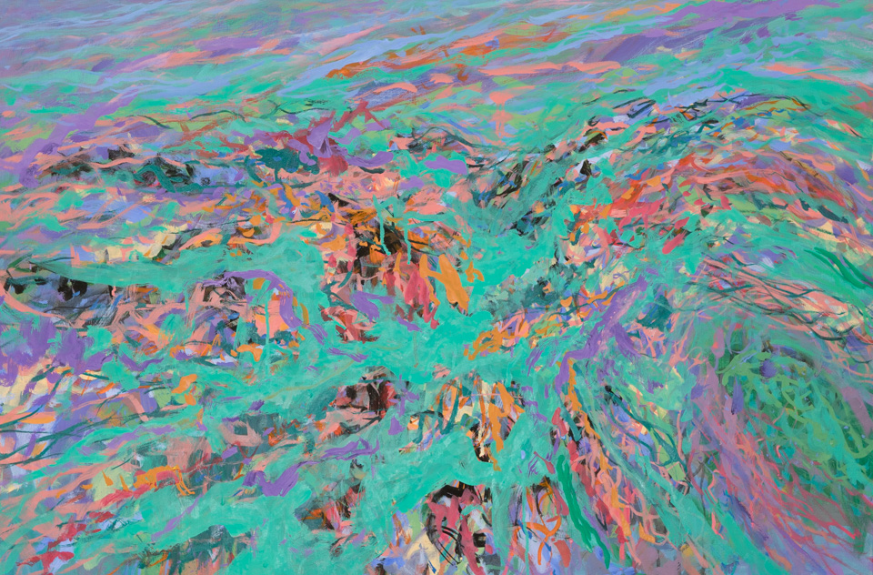 Tumacacori Road is an original oil on canvas painting measuring 24 � 36 inches, completed in 2011 by American Expressionist Landscape painter Bud Holman.