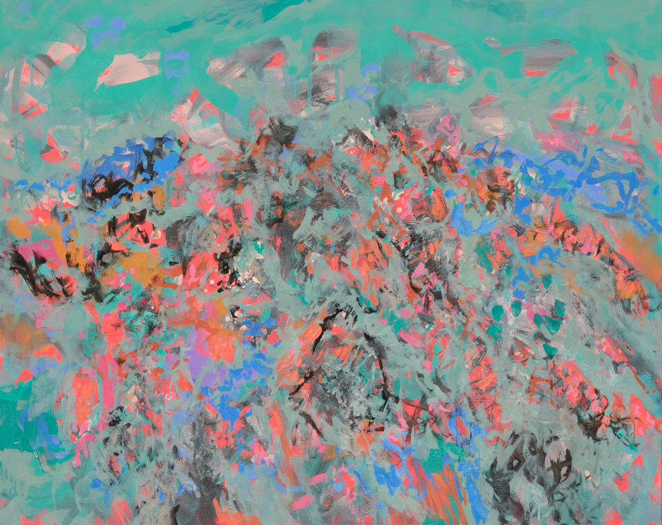 Chuparosa Landscape #4 is an original oil on canvas painting measuring 24 � 30 inches, completed in 2006 by American Expressionist Landscape painter Bud Holman.
