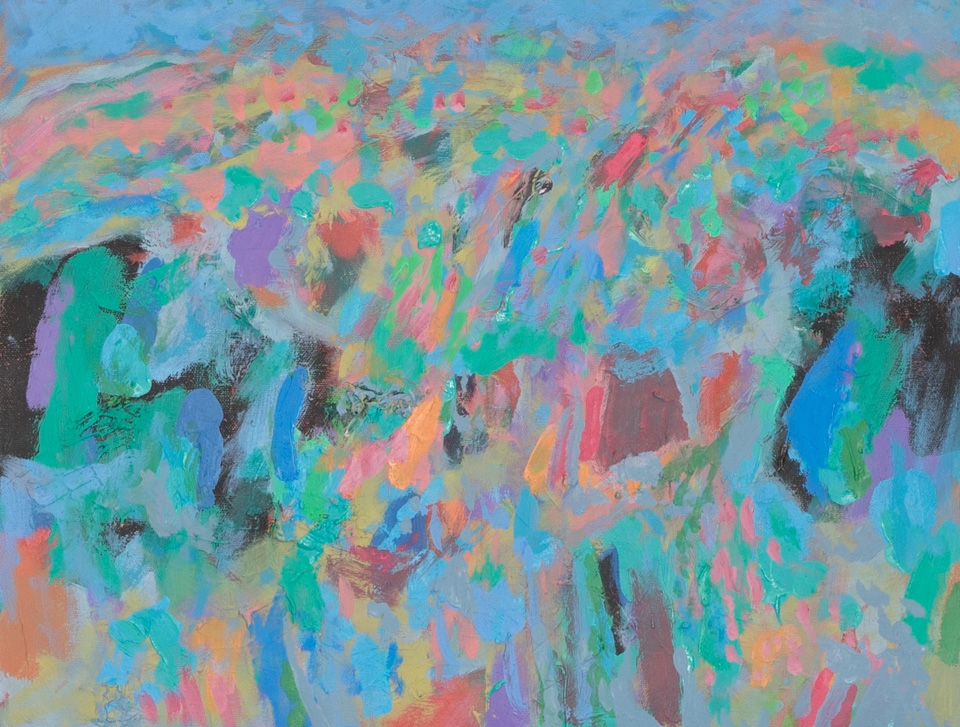 Nogales #45 is an original oil on canvas painting measuring 14 � 18 inches, completed in 2011 by American Expressionist Landscape painter Bud Holman.