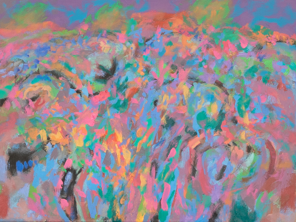 Rancho Kickapoo #15 is an original oil on canvas painting measuring 12 � 16 inches, completed in 2015 by American Expressionist Landscape painter Bud Holman.