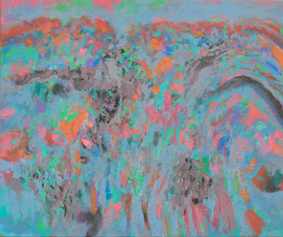 Nogales #162 is an original oil on canvas painting measuring 20 � 24 inches, completed in 2013 by American Expressionist Landscape painter Bud Holman.