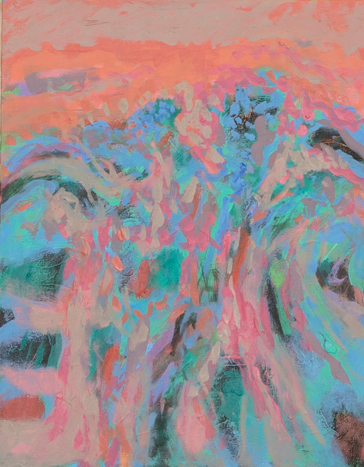 Nogales #166 is an original oil on canvas painting measuring 14 � 11 inches, completed in 2005 by American Expressionist Landscape painter Bud Holman.