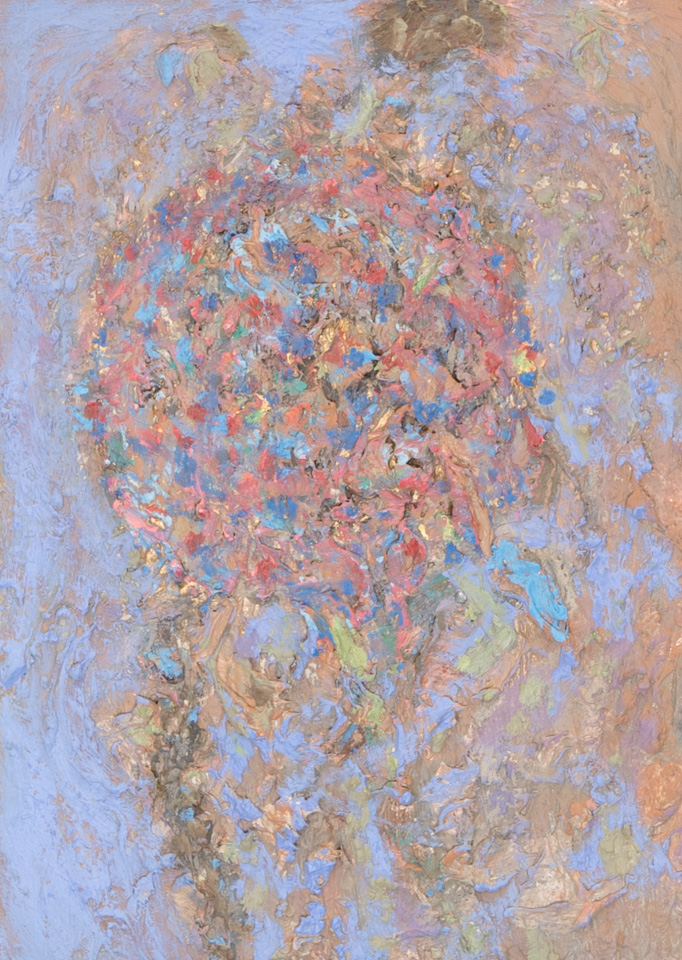 Mud Pie #4 is an original oil on canvas painting measuring 14 � 10 inches, completed in 1983 by American Expressionist Landscape painter Bud Holman.