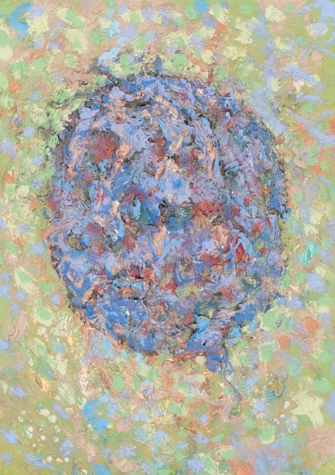 Mud Pie #6 is an original oil on canvas painting measuring 14 � 10 inches, completed in 1983 by American Expressionist Landscape painter Bud Holman.