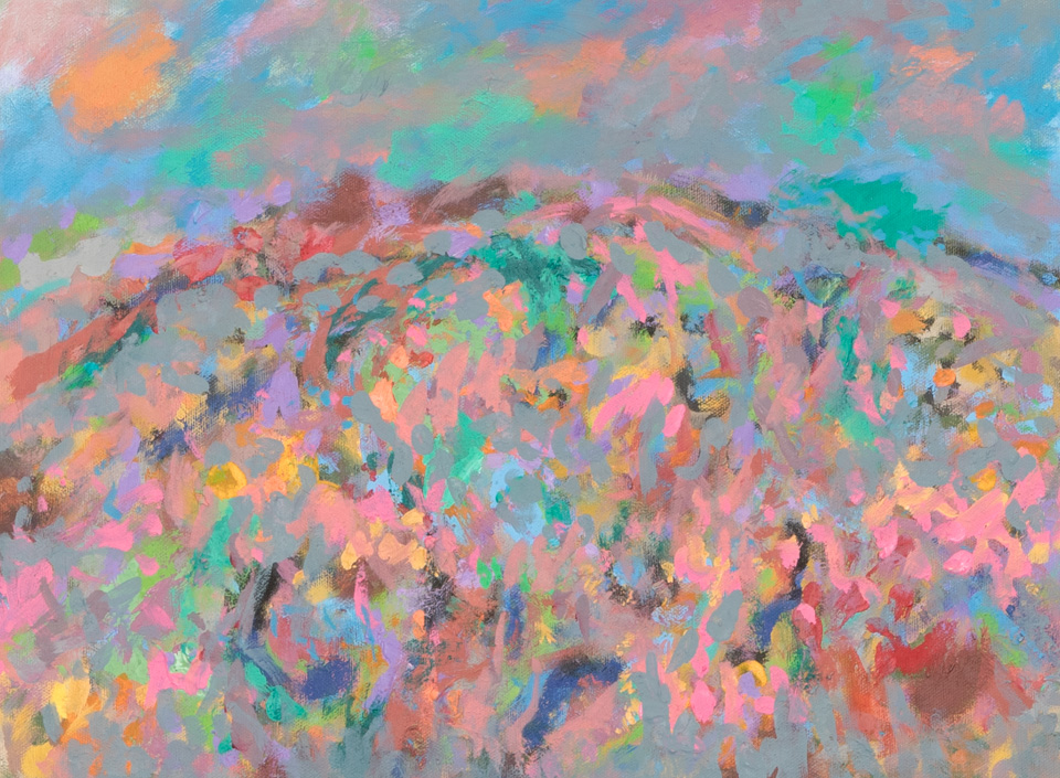Nogales #186 is an original oil on canvas painting measuring 12 × 16 inches, completed in 2012 by American Expressionist Landscape painter Bud Holman.