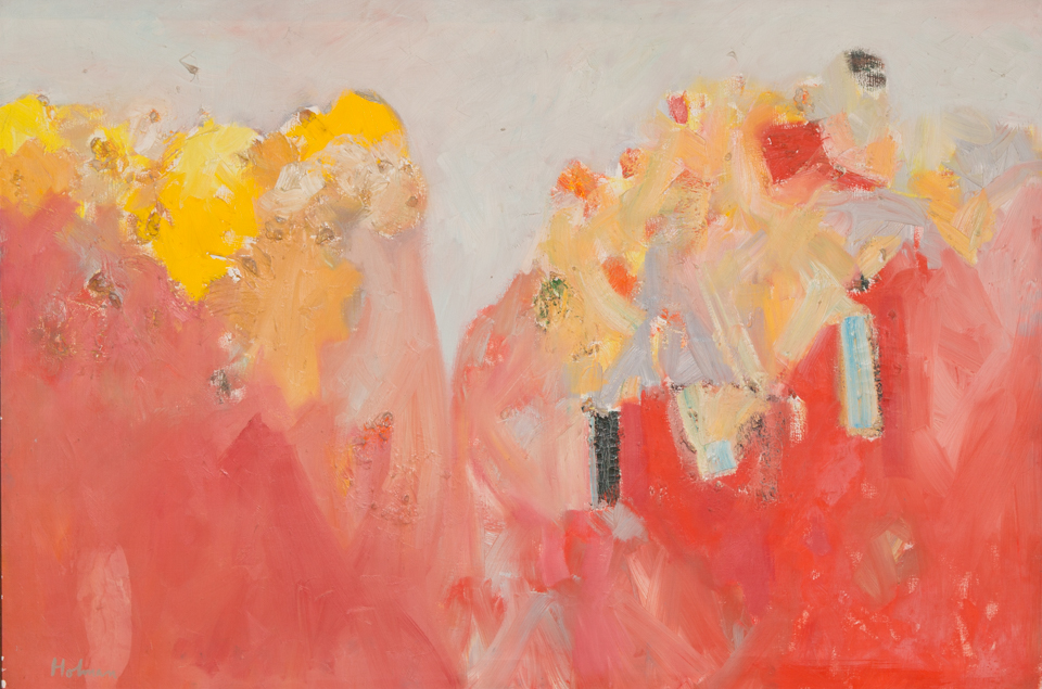 Sagaponack #2 is an original oil on canvas painting measuring 26.5 × 39.5 inches, completed in 1970 by American Expressionist Landscape painter Bud Holman.