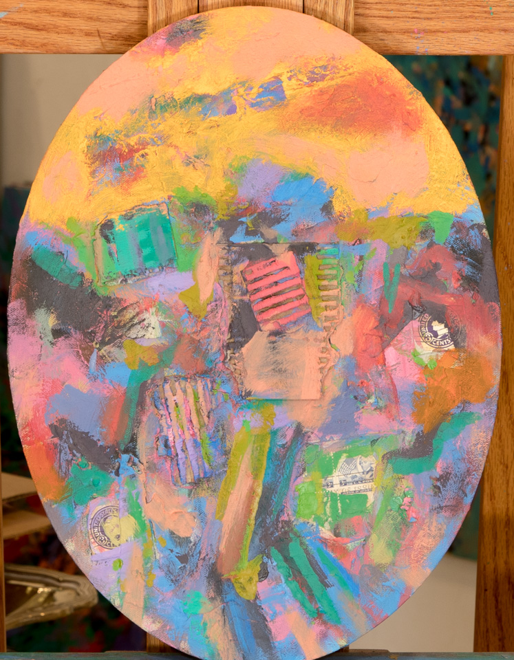 Nogales #196 is an original mixed media painting measuring 16 × 12 inches, completed in 2015 by American Expressionist Landscape painter Bud Holman.