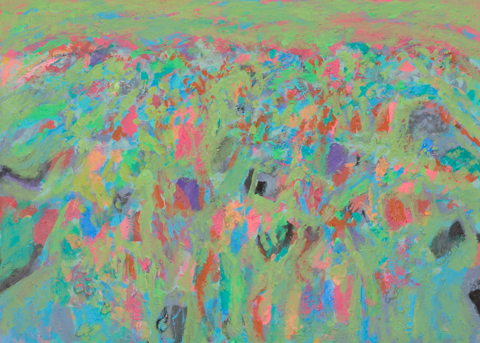 Peggy Hitchcock's Old Sabino Canyon Road #2 is an original oil on canvas painting measuring 22 × 30 inches, completed in 2000 by American Expressionist Landscape painter Bud Holman.