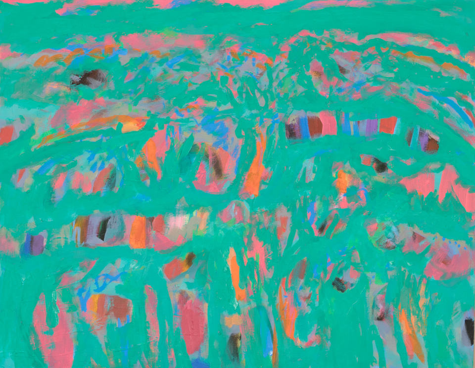 Peggy Hitchcock's Old Sabino Canyon Road #12 is an original oil on canvas painting measuring 22 × 28 inches, completed in 2000 by American Expressionist Landscape painter Bud Holman.