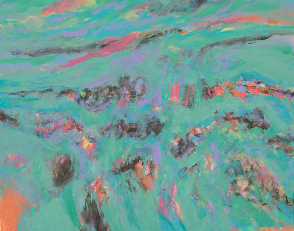 Peggy Hitchcock's Old Sabino Canyon Road #13 is an original oil on canvas painting measuring 24 × 30 inches, completed in 2000 by American Expressionist Landscape painter Bud Holman.
