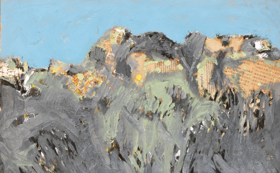 Sagaponack #14 is an original collage with oil painting collage measuring 14.5 × 22.5 inches, completed in 1964 by American Expressionist Landscape painter Bud Holman.