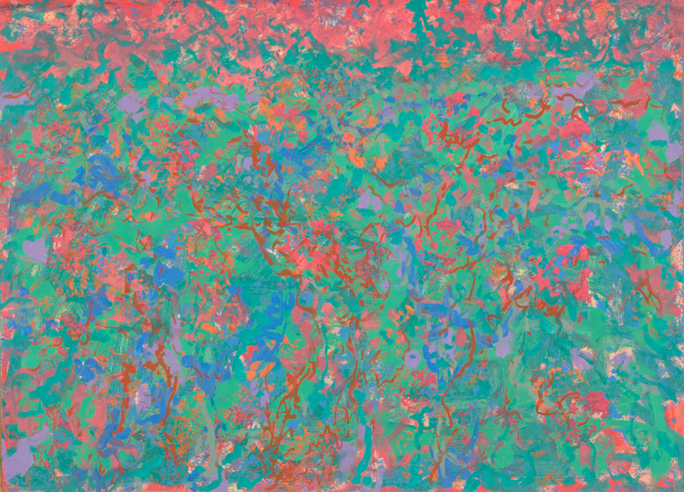 Desert Near San Xavier #5 is an original oil on rag paper painting measuring 22 × 30 inches, completed in 2012 by American Expressionist Landscape painter Bud Holman.