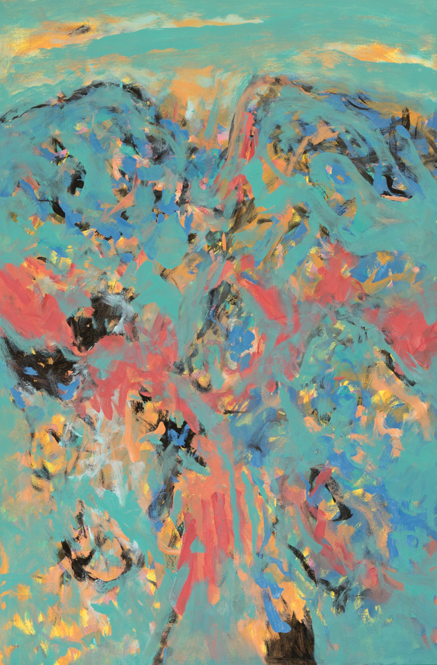 Nogales #214 is an original oil on canvas painting measuring 36 × 24 inches, completed in 2016 by American Expressionist Landscape painter Bud Holman.