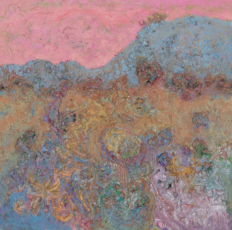 Tucson Mountains 1 is an original oil on canvas painting measuring 20 × 20 inches, completed in 1994 by American Expressionist Landscape painter Bud Holman.