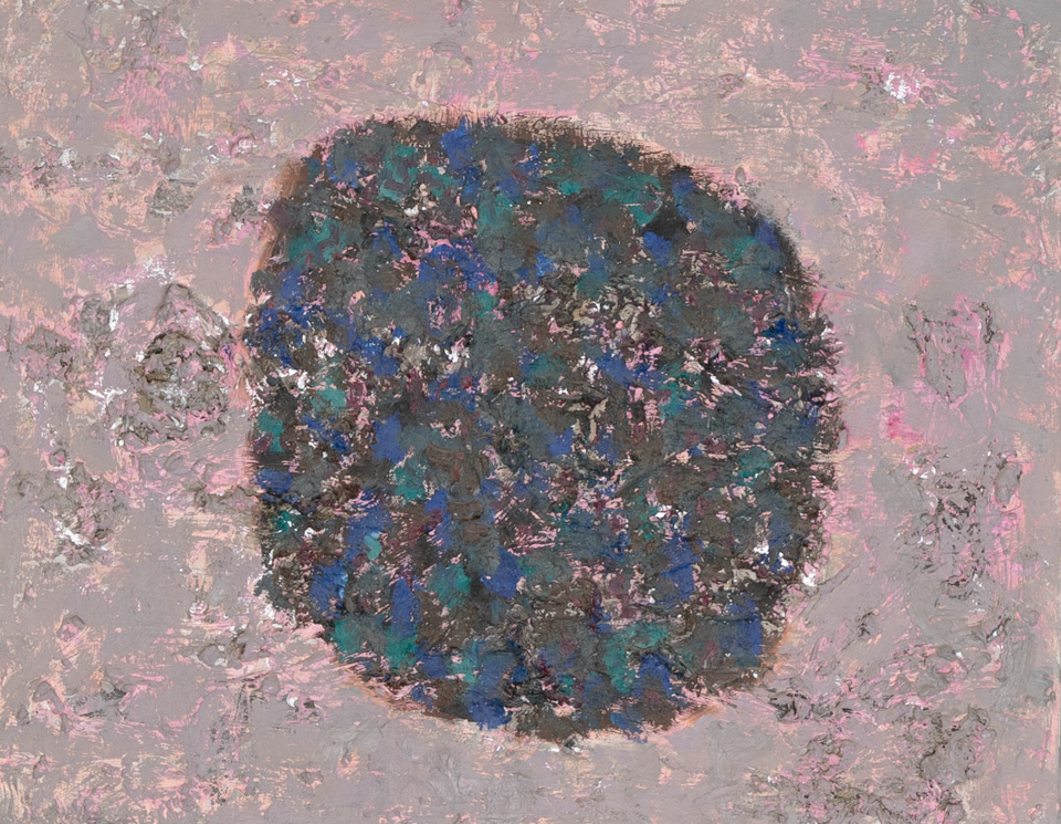 Mud Pie #120 is an original oil on canvas painting measuring 16 × 20 inches, completed in 1979 by American Expressionist Landscape painter Bud Holman.