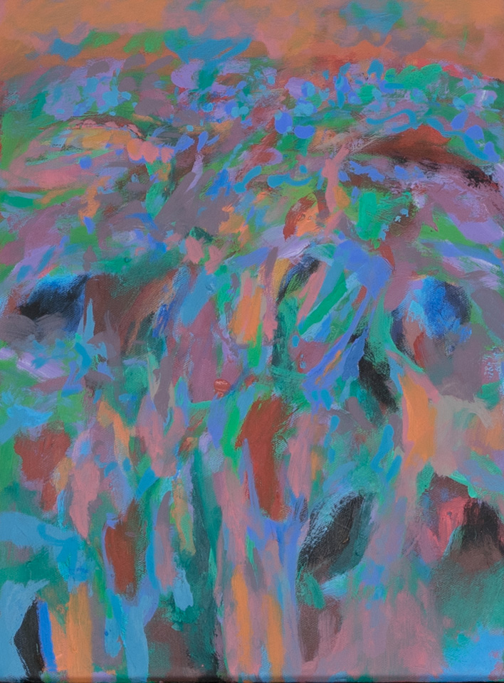 Nogales #230 is an original oil on canvas painting measuring 16 × 12 inches, completed in 2013 by American Expressionist Landscape painter Bud Holman.