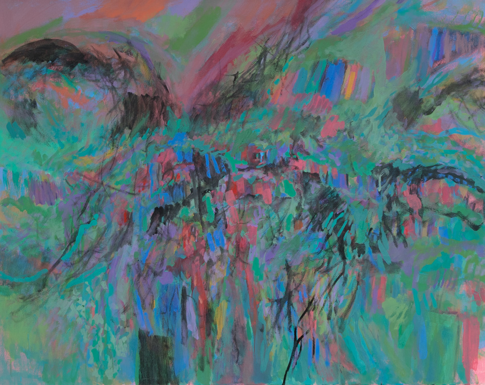 Old Nogales #4 is an original oil on canvas painting measuring 24 × 30 inches, completed in 2016 by American Expressionist Landscape painter Bud Holman.