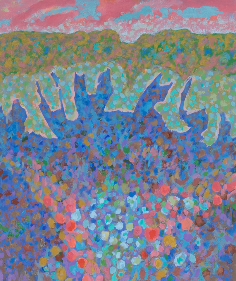Catalina Spring #10 is an original oil on canvas painting measuring 22 × 18 inches, completed in 1986 by American Expressionist Landscape painter Bud Holman.