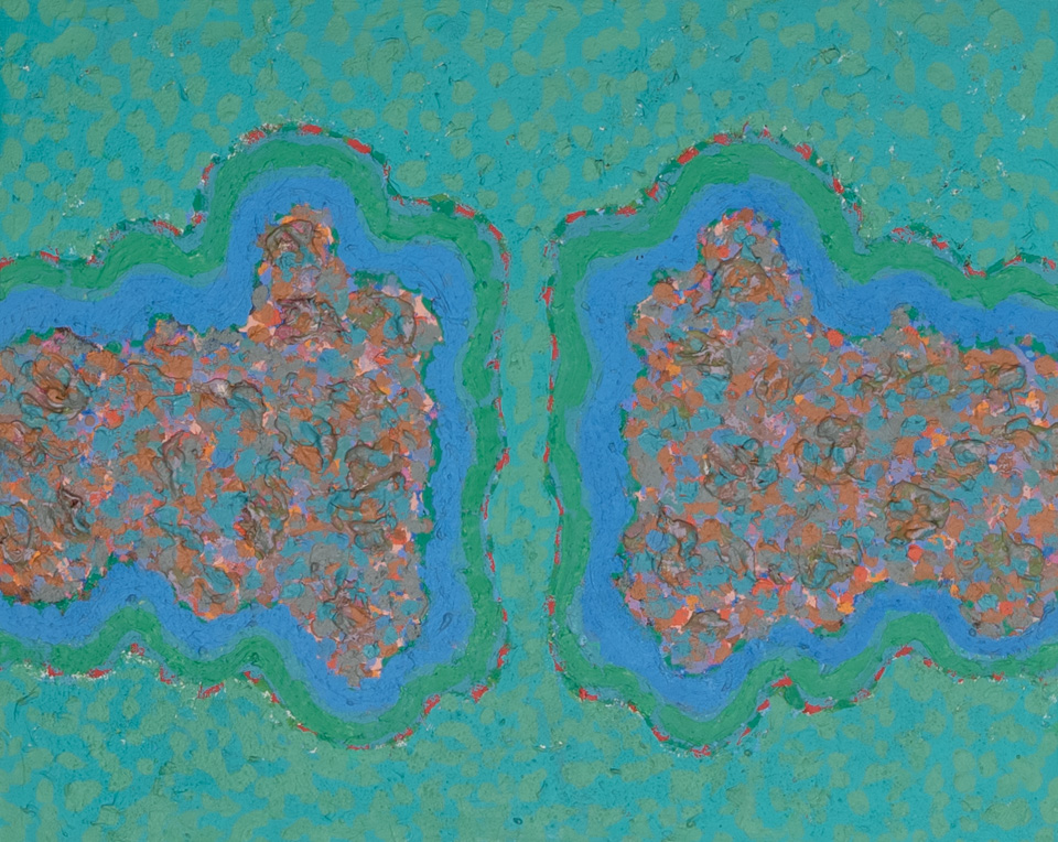 Marrakech is an original oil on canvas painting measuring 16 × 20 inches, completed in 1970 by American Expressionist Landscape painter Bud Holman.