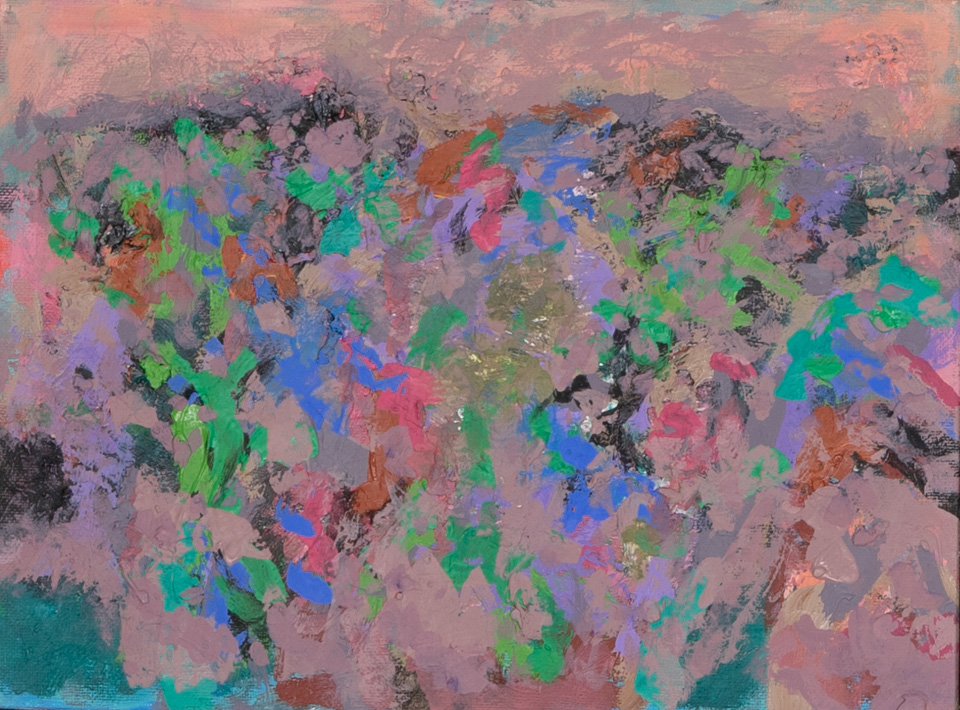 Tucson #30 is an original oil on panel painting measuring 9 × 12 inches, completed in 1989 by American Expressionist Landscape painter Bud Holman.