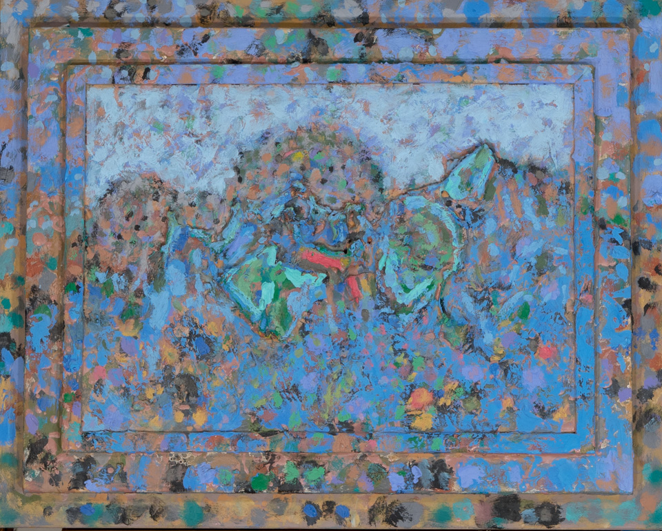 Tucson Landscape #2 is an original oil on masonite painting measuring 15.25 × 19.25 inches, completed in 2004 by American Expressionist Landscape painter Bud Holman.