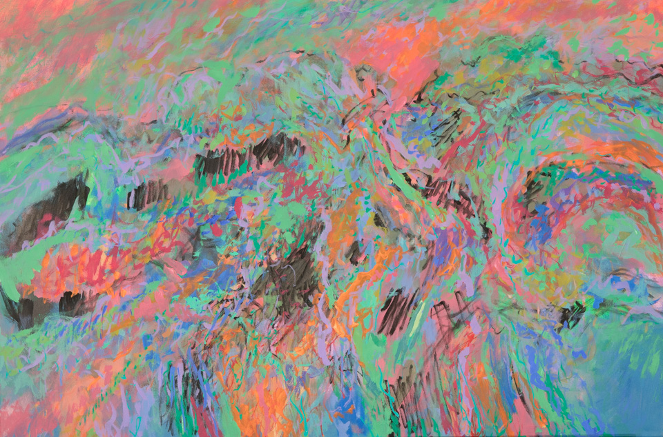 Rio Rico, AZ #13 is an original oil on canvas painting measuring 24 × 36 inches, completed in 2018 by American Expressionist Landscape painter Bud Holman.