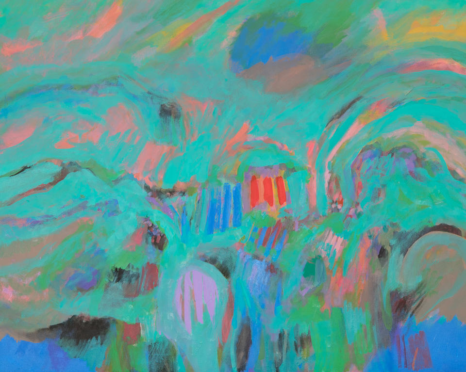 The Gulch, Bisbee #2 is an original oil on canvas painting measuring 24 × 30 inches, completed in 2010 by American Expressionist Landscape painter Bud Holman.