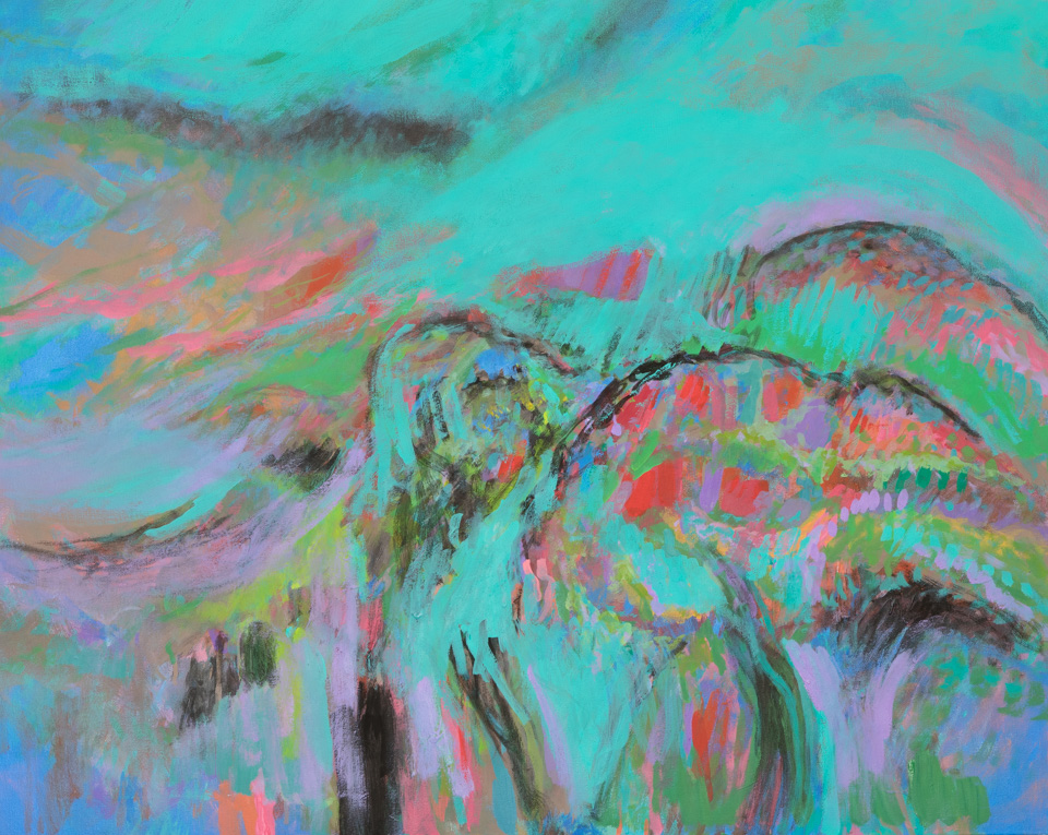 The Gulch, Bisbee #7 is an original oil on canvas painting measuring 24 × 30 inches, completed in 2010 by American Expressionist Landscape painter Bud Holman.