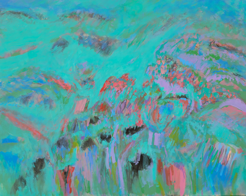 The Gulch, Bisbee #8 is an original oil on canvas painting measuring 24 × 30 inches, completed in 2010 by American Expressionist Landscape painter Bud Holman.