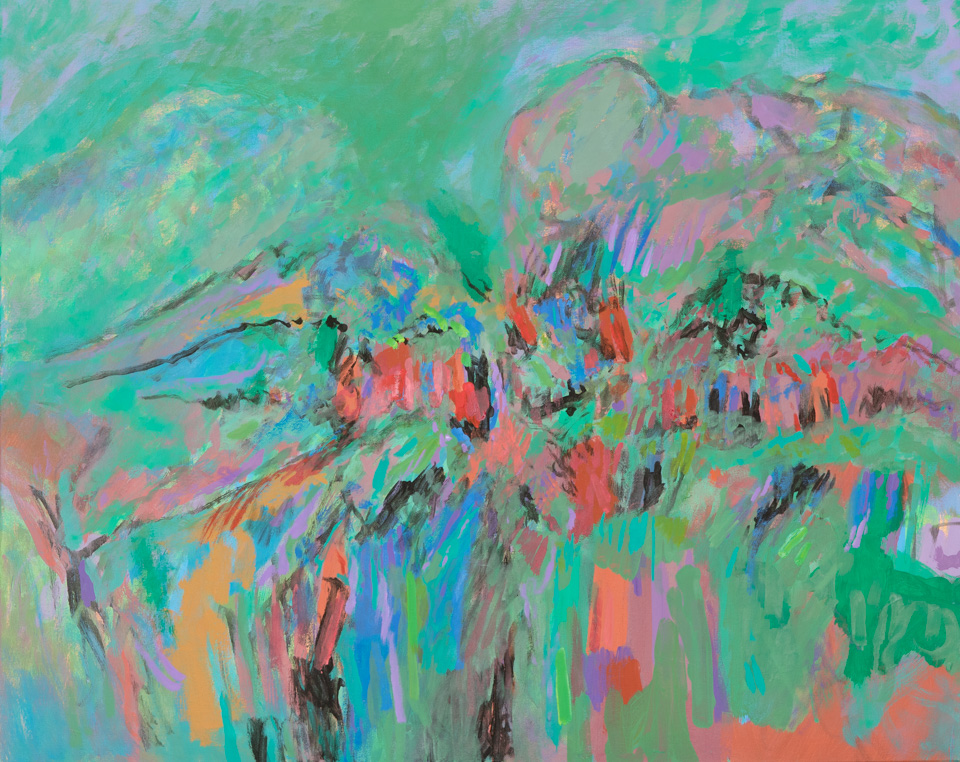 Paradise Valley #4 is an original oil on canvas painting measuring 24 × 30 inches, completed in 2016 by American Expressionist Landscape painter Bud Holman.