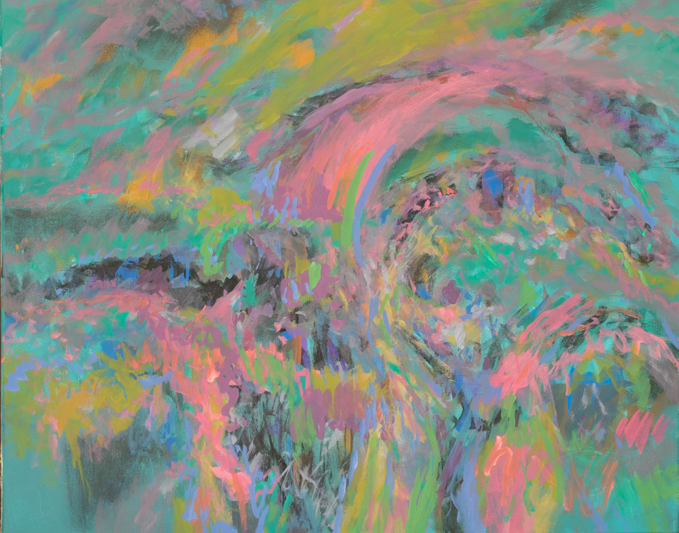 Tubac Summer is an original oil on canvas painting measuring 24 × 30 inches, completed in 2017 by American Expressionist Landscape painter Bud Holman.