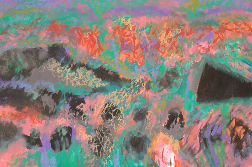 Summer, Old Nogales #5 is an original oil on canvas painting measuring 24 × 36 inches, completed in 2016 by American Expressionist Landscape painter Bud Holman.