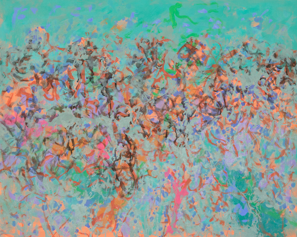 Nogales #5 is an original oil on canvas painting measuring 24 × 30 inches, completed in 2015 by American Expressionist Landscape painter Bud Holman.