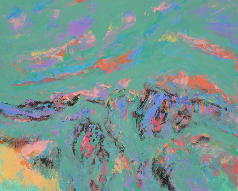 Ithaka #8 is an original oil on canvas painting measuring 24 × 30 inches, completed in 2015 by American Expressionist Landscape painter Bud Holman.