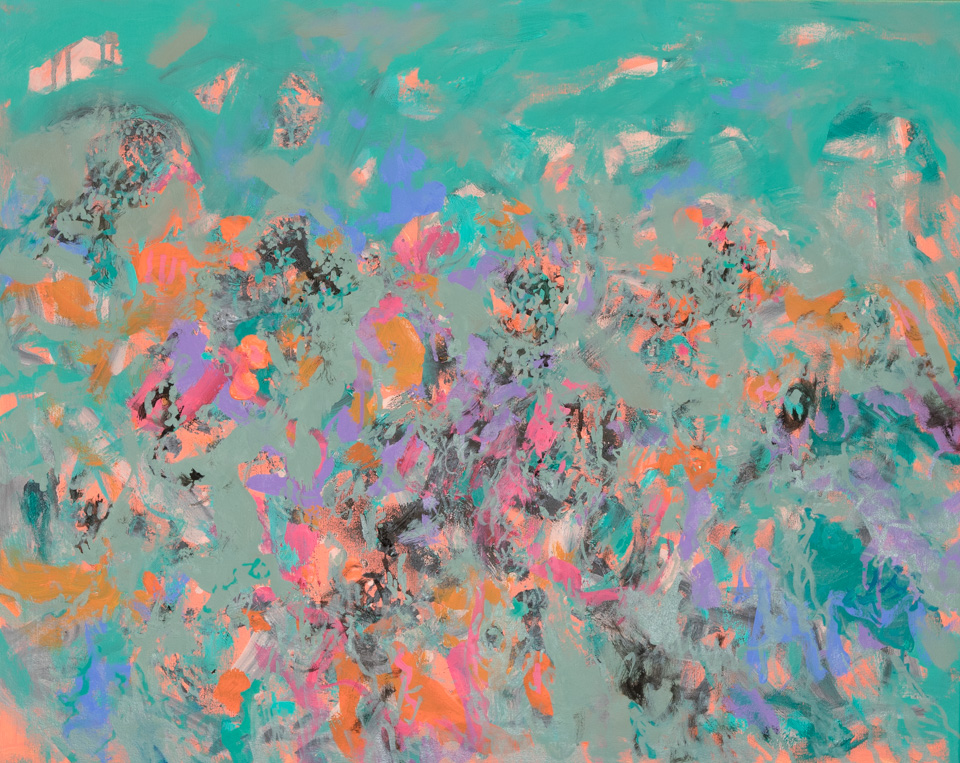 Chuparosa Landscape #5 is an original oil on canvas painting measuring 24 × 30 inches, completed in 2006 by American Expressionist Landscape painter Bud Holman.