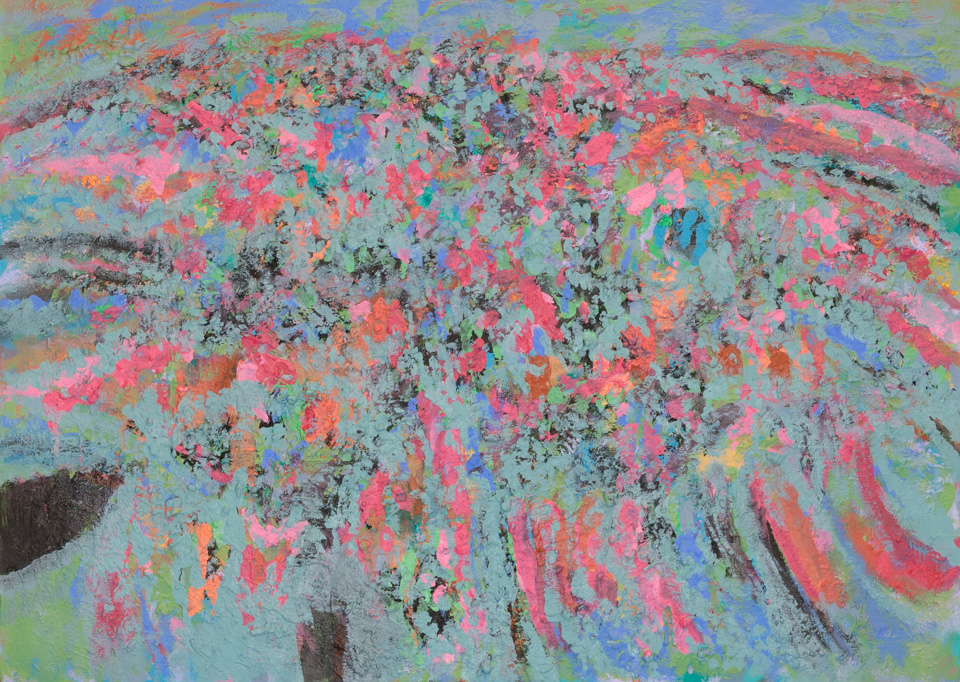 Kino Springs is an original oil on canvas painting measuring 21.75 × 30 inches, completed in 2004 by American Expressionist Landscape painter Bud Holman.