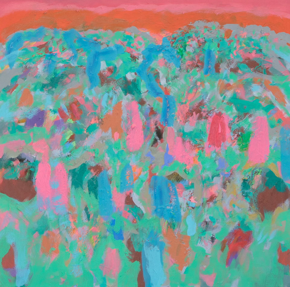 Rancho Kickapoo #8 is an original oil on canvas painting measuring 18 × 18 inches, completed in 2015 by American Expressionist Landscape painter Bud Holman.
