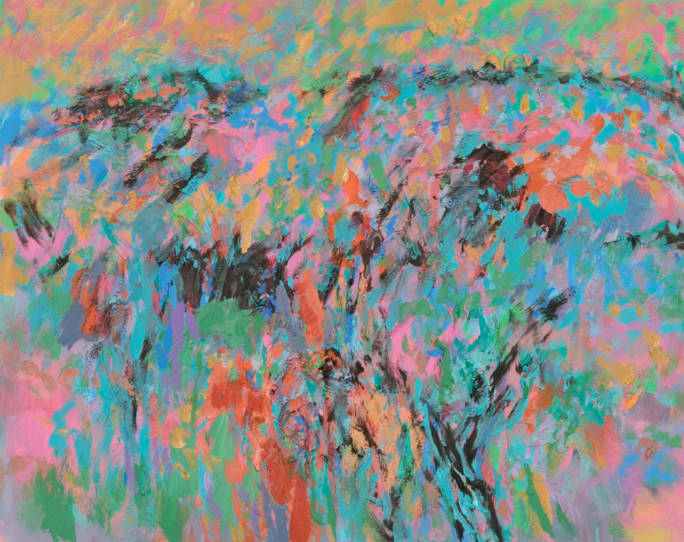 Rancho Kickapoo #13 is an original oil on canvas painting measuring 16 × 20 inches, completed in 2015 by American Expressionist Landscape painter Bud Holman.