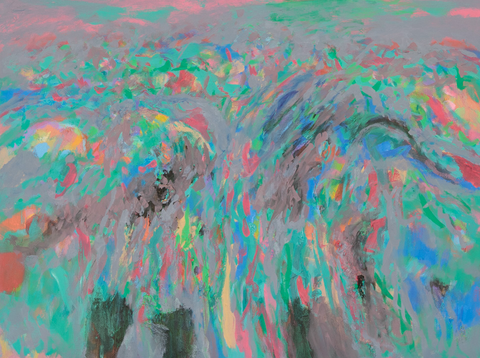 Skyline Country Club #3 is an original oil on canvas painting measuring 18 × 24 inches, completed in 2014 by American Expressionist Landscape painter Bud Holman.
