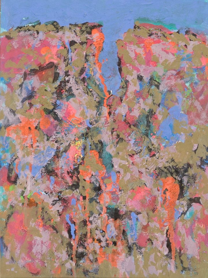 Nogales #36 is an original oil on panel painting measuring 16 × 12 inches, completed in 2009 by American Expressionist Landscape painter Bud Holman.