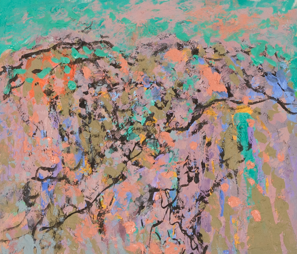 Morocco #28 is an original oil on masonite painting measuring 11 × 13 inches, completed in 2002 by American Expressionist Landscape painter Bud Holman.