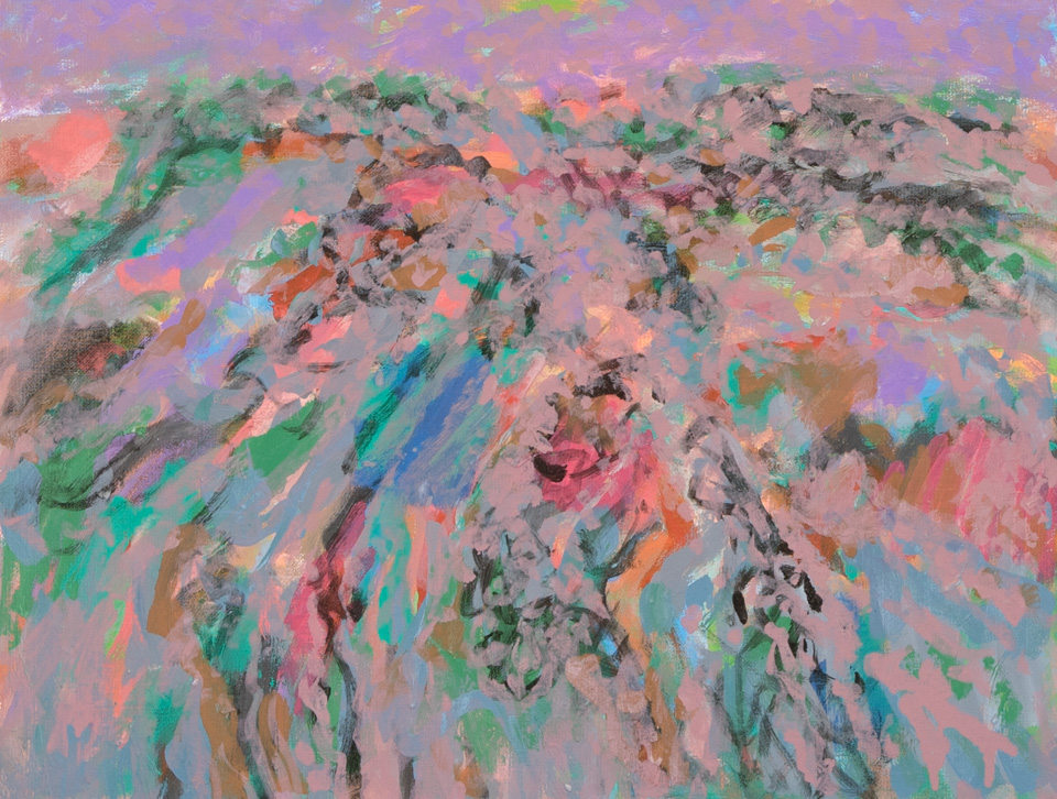 Nogales #60 is an original oil on panel painting measuring 14 × 18 inches, completed in 2007 by American Expressionist Landscape painter Bud Holman.