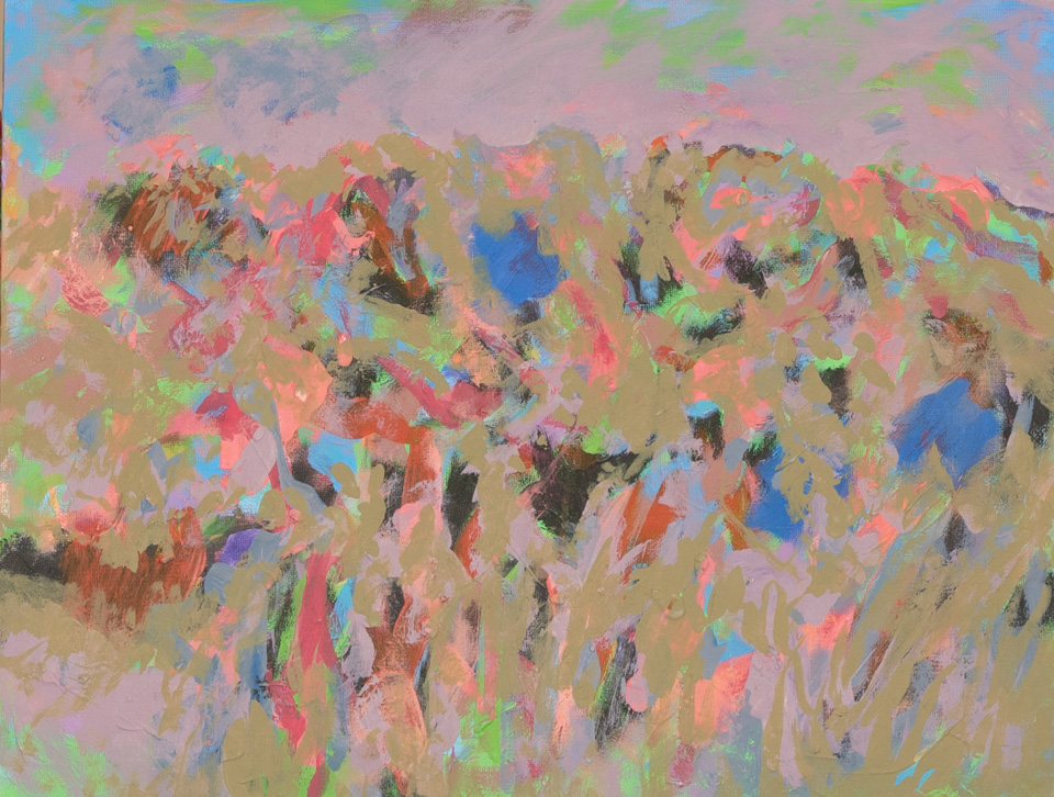 Nogales #59 is an original oil on panel painting measuring 14 × 18 inches, completed in 2007 by American Expressionist Landscape painter Bud Holman.