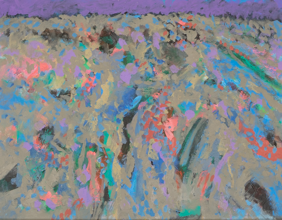 Nogales #81 is an original oil on panel painting measuring 14 × 18 inches, completed in 2007 by American Expressionist Landscape painter Bud Holman.